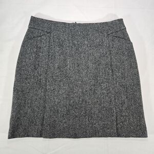 BODEN British Tweed by Moon US Size 8R Gray Wool Short A line Skirt Pockets